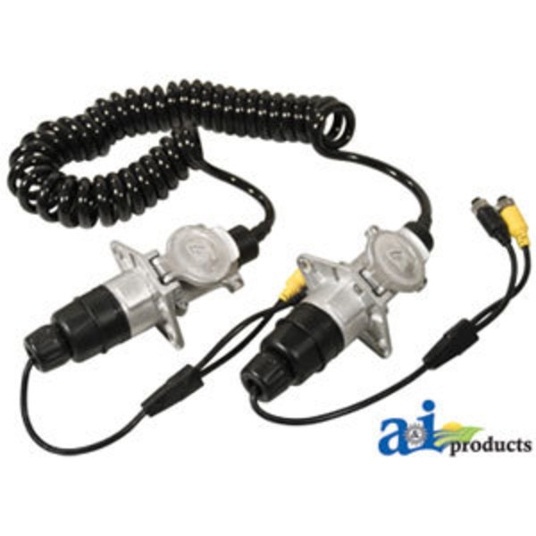 A & I Products CabCAM Trailer Cable Kit, 7 Pin Coiled, Aluminum Connectors, 2 Camera Capability 12" x11" x2.5" A-TCK523
